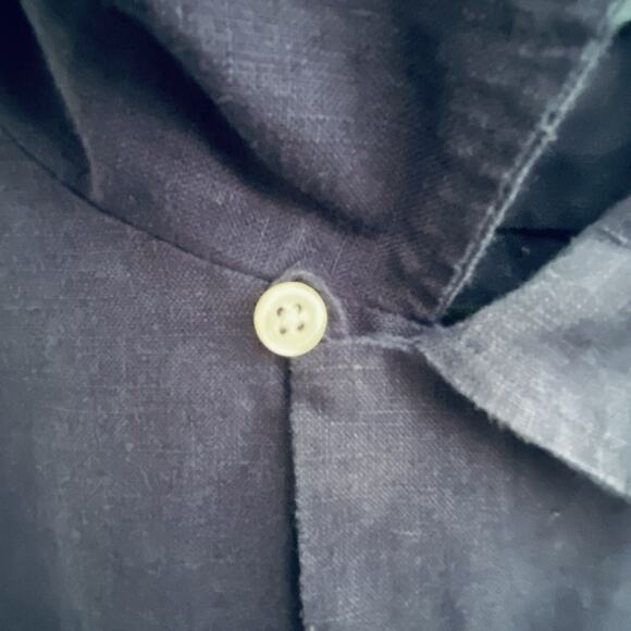 Vintage Polo Ralph Lauren Shirt Mens XXL Navy Blue Caldwell Linen Loop Collar - Picture 4 of 7